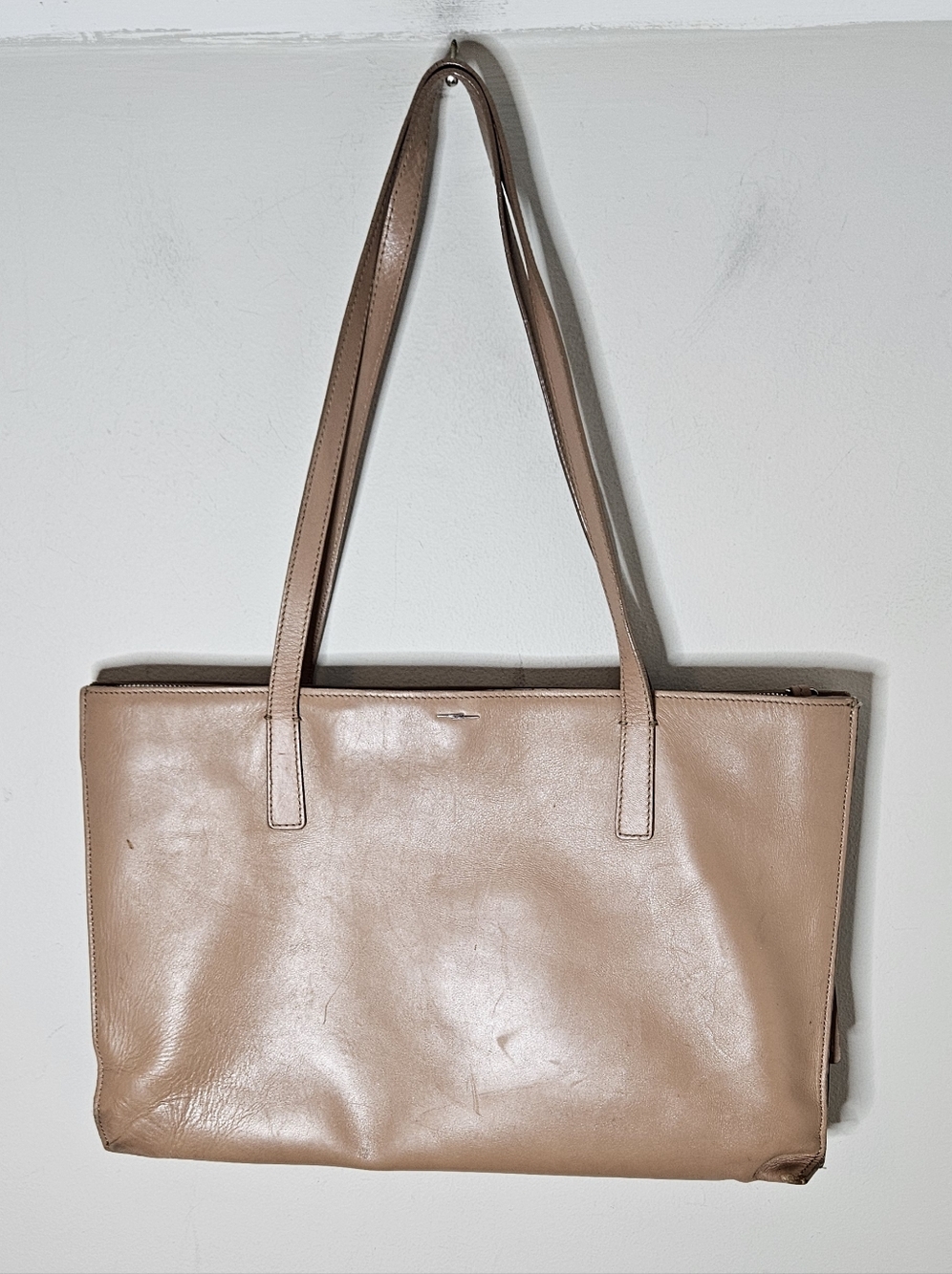 Shinola Accordion Tote Nappa Leather Wheat Tan Laptop Brief Case Zipper